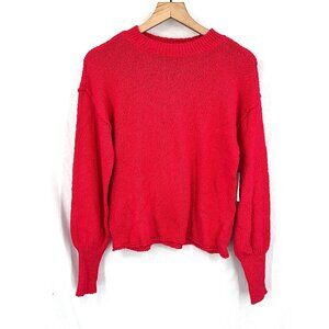 NEW Abound passion red drop shoulder boucle knit bright pink sweater  bright M